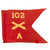 Original U.S. WWII 26th Infantry Division 102nd Field Artillery Battery A Swallowtail Guidon Pennant - Combat in Northern France, Rhineland, Ardennes-Alsace, & Central Europe Original Items