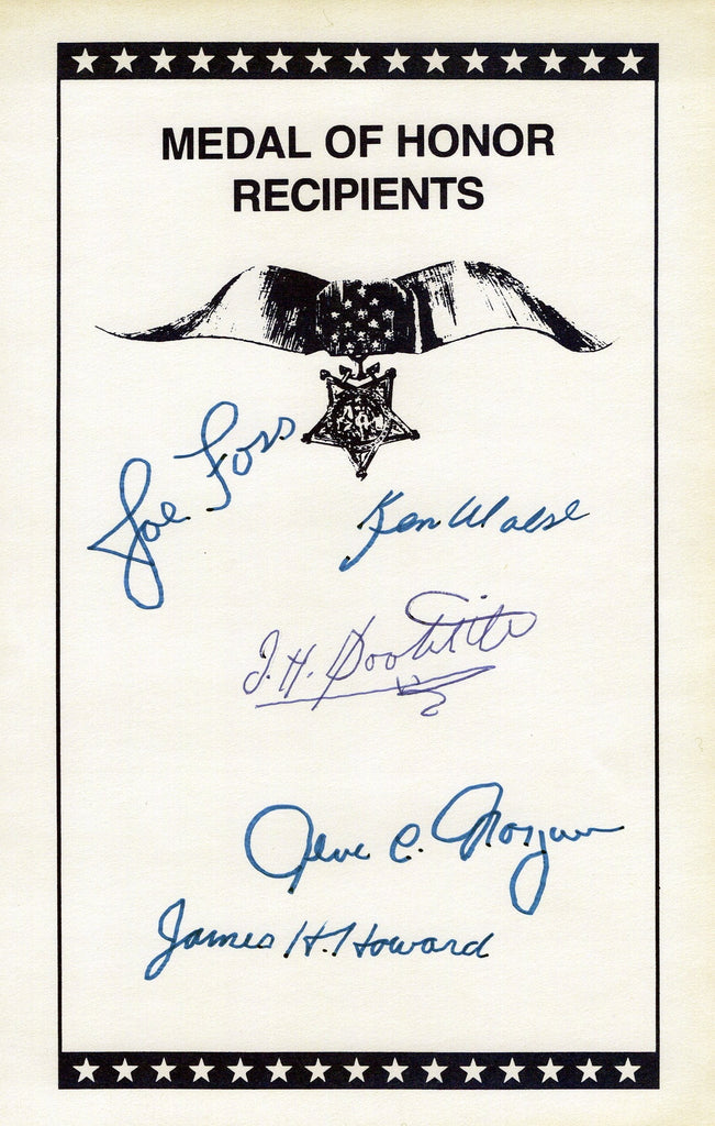 Original U.S. WWII Medal of Honor Recipient Signatures - Five Signatures including Doolittle, Foss, & Howard Original Items