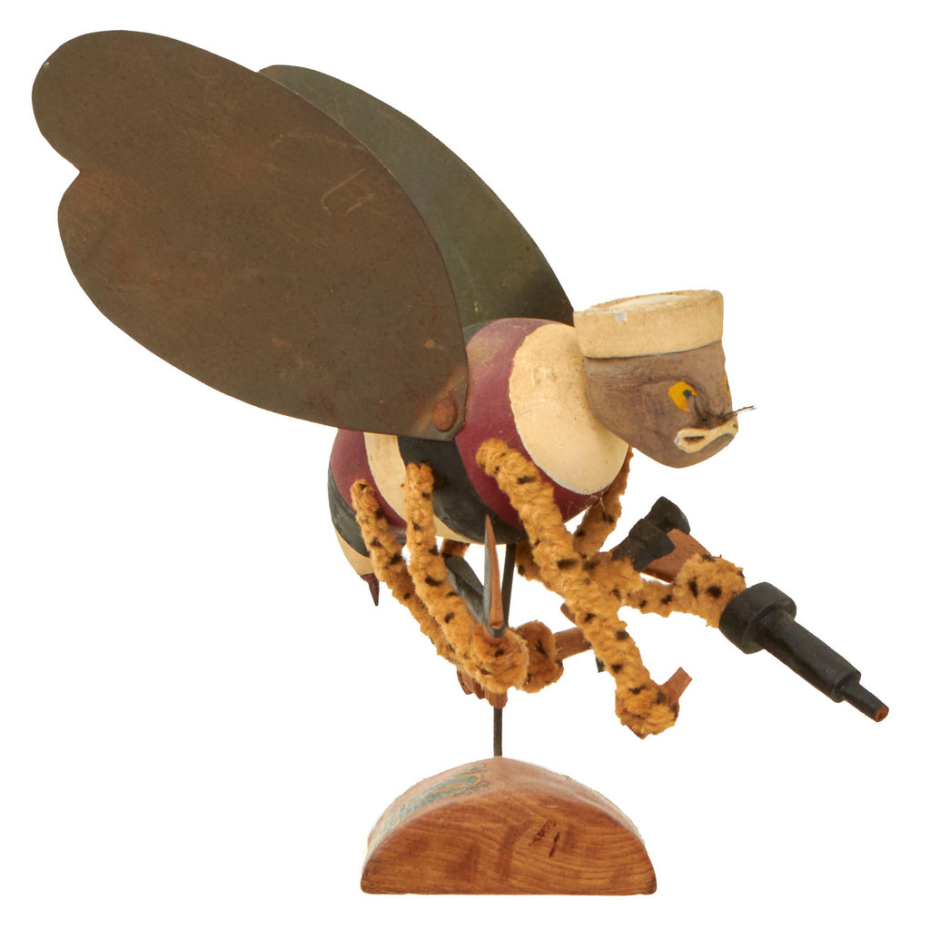 Original U.S. WWII Navy Seabeas Construction Battalion Trench Art Model on Base Original Items