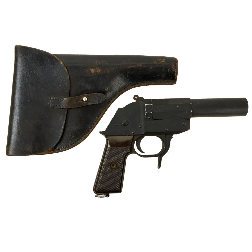 Original German Post-WWII LP1 East German Flare Pistol with Holster - Serial 12968 Original Items