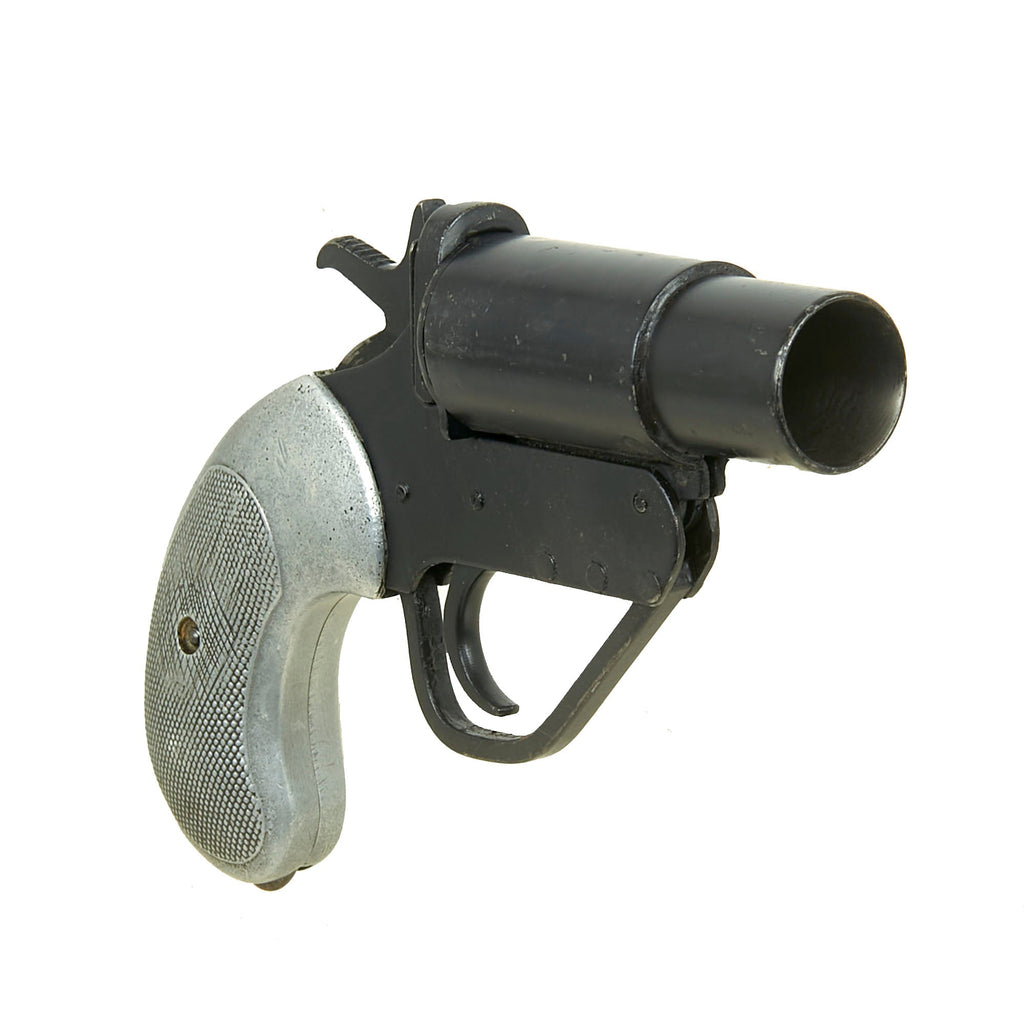 Original British WWII Webley No.1 Mk.5 Flare Signal Pistol with Aluminum Grip & Cut-Down Barrel - Serial 029699 Original Items