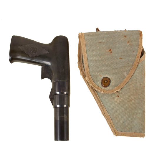 Original WWII U.S. Navy Sedgley M1929 Lake Erie Chemical Co. Signal Flare Pistol with Web Holster Original Items