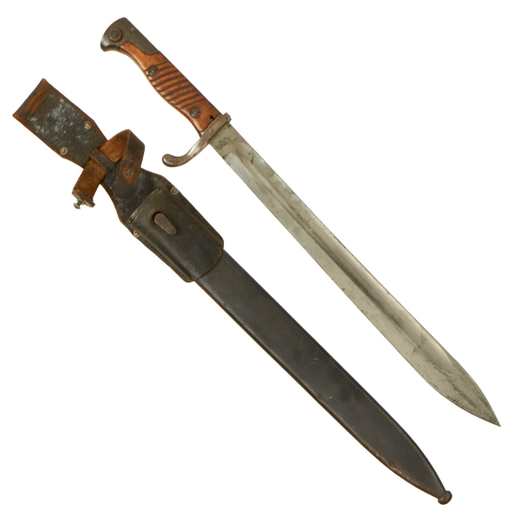 Original German WWI M1898/05 n/A Butcher Bayonet by Weyersberg Kirschbaum & Cie with Scabbard & WWII Frog - Dated 1915 Original Items