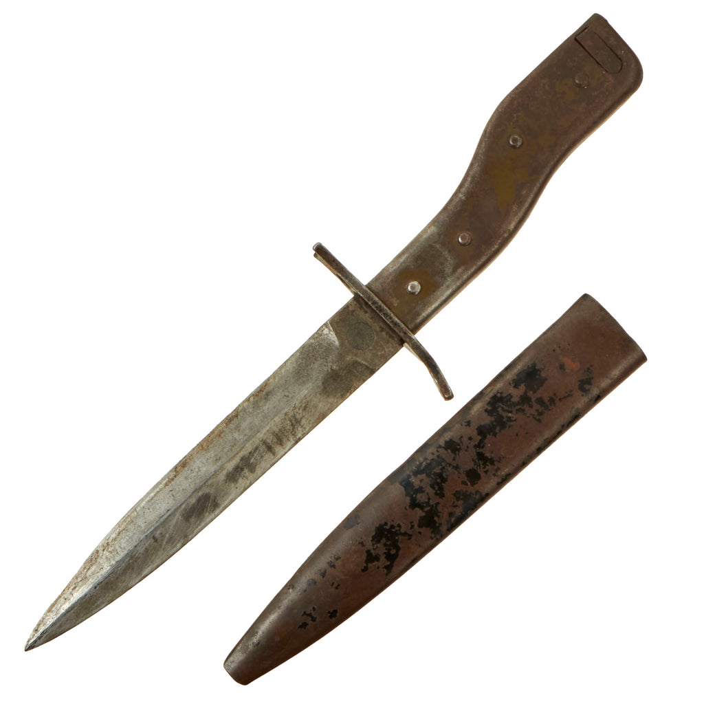 Original Imperial German WWI DEMAG Crank Handle Ersatz Trench Knife Bayonet with Scabbard - Missing Belt Loop Original Items