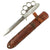 Original U.S. WWII Rare Named Everitt Green Handle Knuckle Fighting Knife with Matching Named Scabbard Original Items