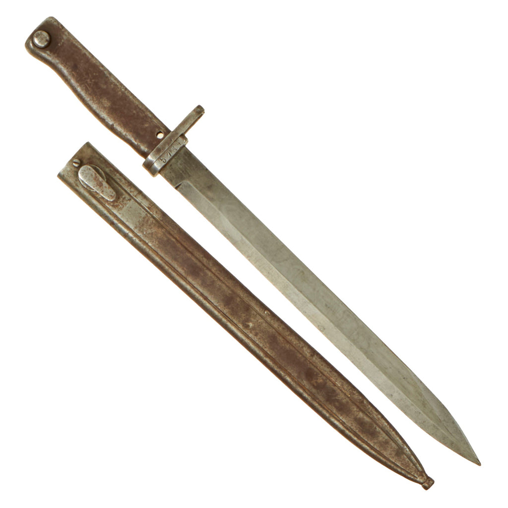 Original German WWI Steel Hilt 12" Blade Ersatz Bayonet with Scabbard - Carter Type EB5 Original Items