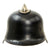 Original German WWII M34 Square Dip Fire Protection Police Helmet with Double Decals & Comb - Feuerwehr Original Items