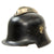 Original German WWII M34 Square Dip Fire Protection Police Helmet with Double Decals & Comb - Feuerwehr Original Items