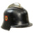 Original German WWII M34 Square Dip Fire Protection Police Helmet with Double Decals & Comb - Feuerwehr Original Items