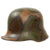 Original Imperial German WWI M16 Stahlhelm Helmet with Panel Camouflage Paint and Partial Leather Liner - Rare Maker W66 Original Items