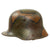 Original Imperial German WWI M16 Stahlhelm Helmet with Panel Camouflage Paint and Partial Leather Liner - Rare Maker W66 Original Items