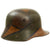 Original Imperial German WWI M16 Stahlhelm Helmet with Panel Camouflage Paint and Partial Leather Liner - Rare Maker W66 Original Items