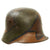 Original Imperial German WWI M16 Stahlhelm Helmet with Panel Camouflage Paint and Partial Leather Liner - Rare Maker W66 Original Items