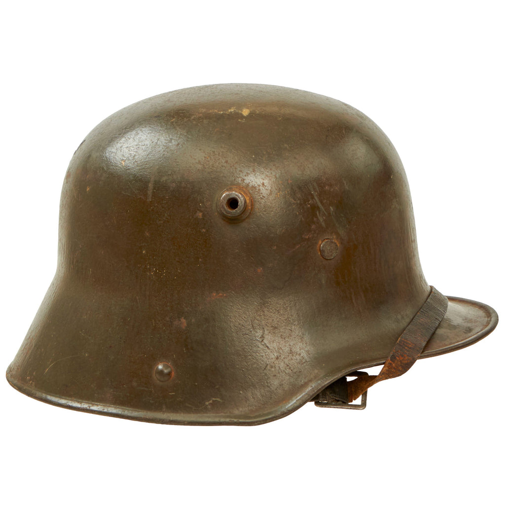 Original Imperial German WWI Complete M1916 Stahlhelm with M17 Liner & Chinstrap - Stamped ET64 Original Items