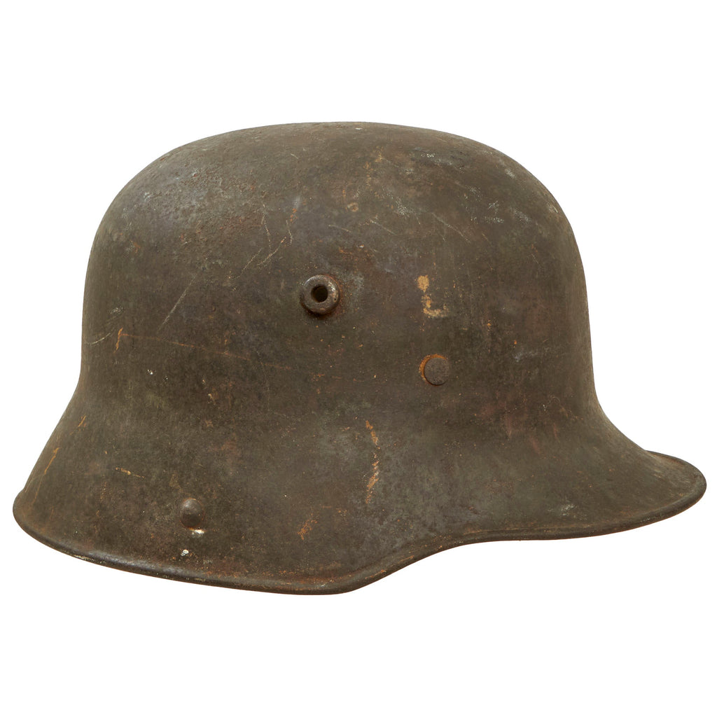 Original Imperial German WWI British Captured M16 Stahlhelm Helmet Shell Taken by Twice Military Cross Recipient Captain Lewis Jacques, Sherwood Foresters - Marked Q66 Original Items