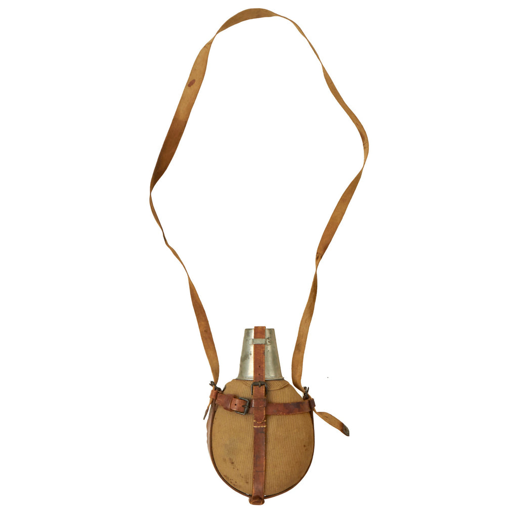 Original Imperial German WWI M1915 Canteen with Cup & Web Strap - Dated 1916 Original Items