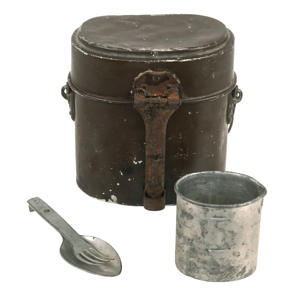 Original Imperial German WWI M1908 Kochgeschirr Mess Kit with Drinking Cup & Goffell Utensil Set - Dated 1915 Original Items