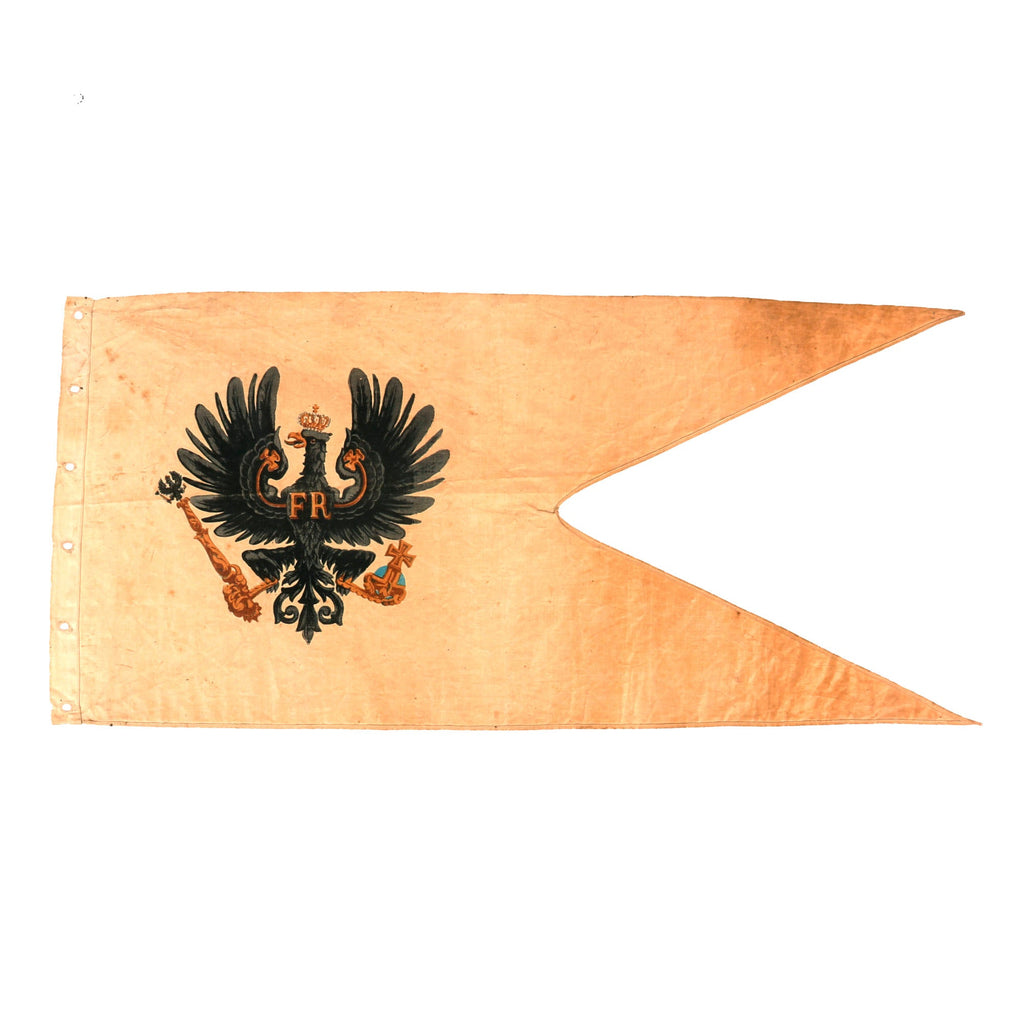 Original Imperial German WWI Prussian Pole Swallowtail Guidon with Painted Insignia - 14 x 29” Original Items