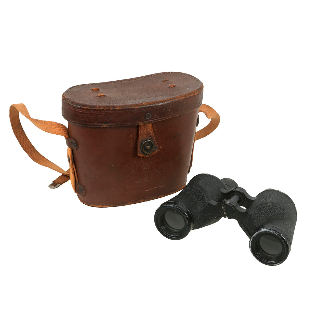 Original U.S. WWII M3 6x30 Binoculars with M17 Leather Case & Strap - Dated 1943 Original Items
