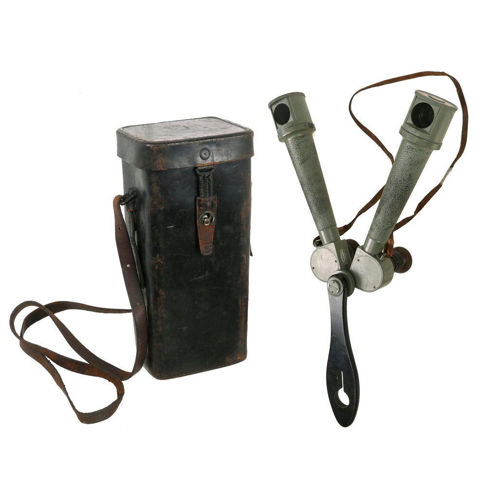 Original Imperial German WWI Teleplast 10x Binocular Rabbit Ears Periscope by Carl Zeiss in Original Case with Straps Original Items