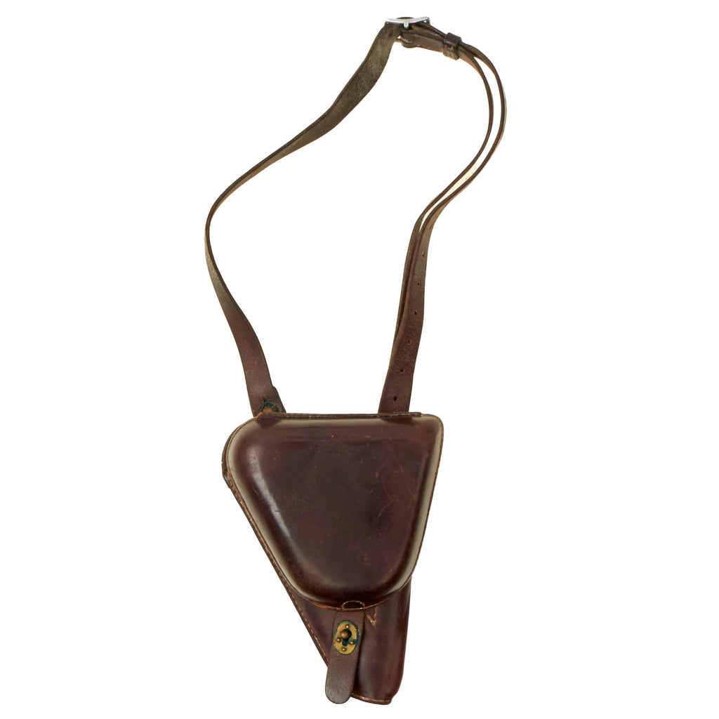Original Japanese WWII Type 14 Nambu Pistol Leather Holster with Shoulder Strap & Cleaning Rod Original Items