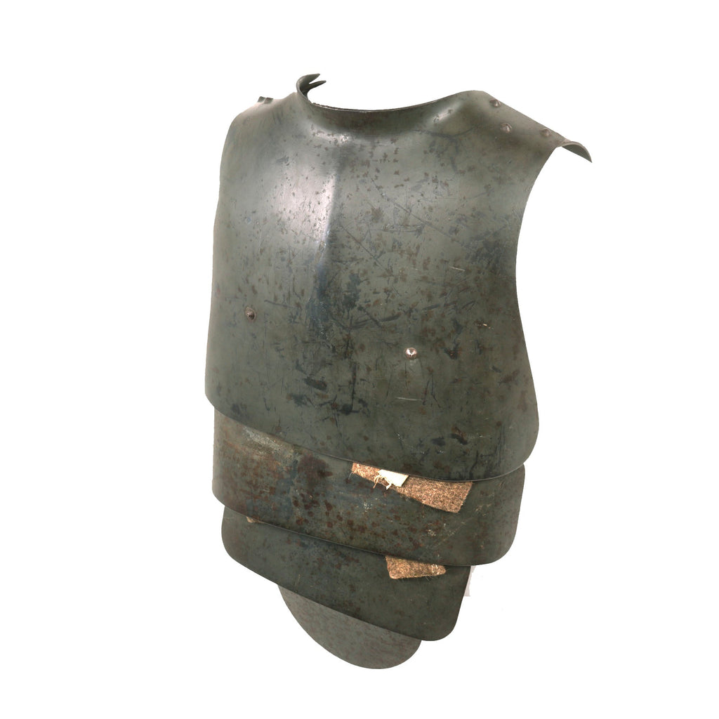 Original Imperial German WWI Complete Sappenpanzer Body Armor Set with Sporran Plates & Reinforced Original Straps by Fried. Krupp AG - Size 2 Original Items