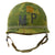 Original U.S. Late Vietnam War Era Military Police M1 Helmet with 1974 Dated Camouflage Cover, Liner and Leather ‘MP’ Brassard Original Items