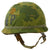 Original U.S. Late Vietnam War Era Military Police M1 Helmet with 1974 Dated Camouflage Cover, Liner and Leather ‘MP’ Brassard Original Items