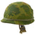 Original U.S. Late Vietnam War Era Military Police M1 Helmet with 1974 Dated Camouflage Cover, Liner and Leather ‘MP’ Brassard Original Items