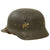 Original German WWII Army Heer M40 Single Decal Textured Paint Steel Helmet with 56cm Liner & Chinstrap - Q64 Original Items