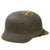 Original German WWII Army Heer M40 Single Decal Textured Paint Steel Helmet with 56cm Liner & Chinstrap - Q64 Original Items