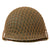 Original U.S. WWII 1943 M1 McCord Front Seam Fixed Bale Helmet with Firestone Liner - With Noncommissioned Officer Horizontal “Follow Me” Stripe Original Items