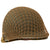 Original U.S. WWII 1943 M1 McCord Front Seam Fixed Bale Helmet with Firestone Liner - With Noncommissioned Officer Horizontal “Follow Me” Stripe Original Items