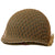 Original U.S. WWII 1943 M1 McCord Front Seam Fixed Bale Helmet with Firestone Liner - With Noncommissioned Officer Horizontal “Follow Me” Stripe Original Items