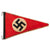 Original German WWII NSDAP National Socialist Rigid Vehicle Staff Pennant Flag with End Fittings - 7 ½" x 12 ½" Original Items