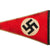 Original German WWII NSDAP National Socialist Rigid Vehicle Staff Pennant Flag with End Fittings - 7 ½" x 12 ½" Original Items