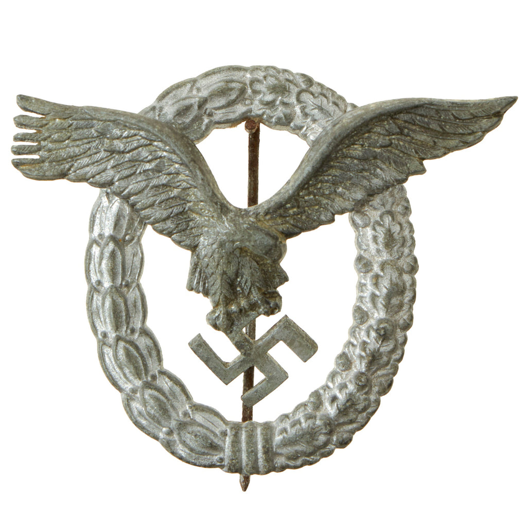 Original German WWII Late War Luftwaffe Pilot's Badge - Unmarked - Flugzeugführerabzeichen Original Items