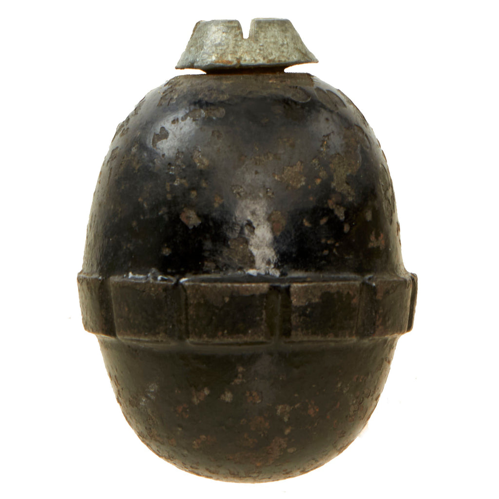 Original German WWI Model 1917 n/A Inert Egg Hand Fragmentation Grenade With Transit Plug - Eierhandgranate Original Items