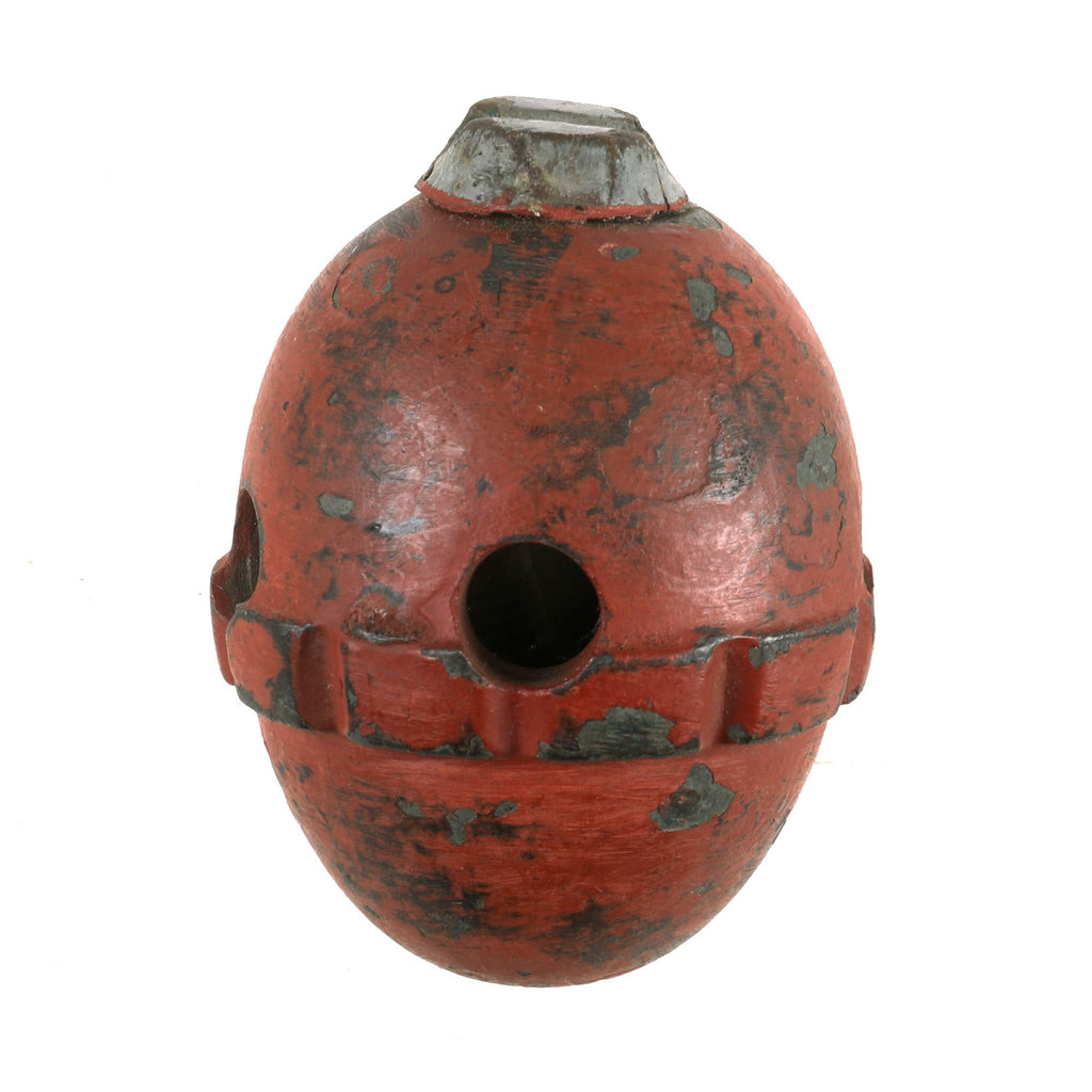 Original German WWI Model 1917 n/A Inert Egg Hand Fragmentation Grenade Trainer with Holes & Transit Plug - Eierhandgranate Original Items