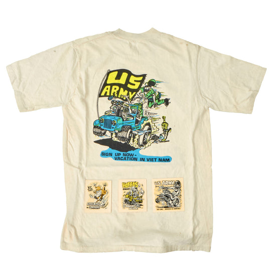 Original U.S. Vietnam War Era “Hot Rod Culture” Rat Fink T-Shirt and Water Decal Lot - (4) Items Original Items