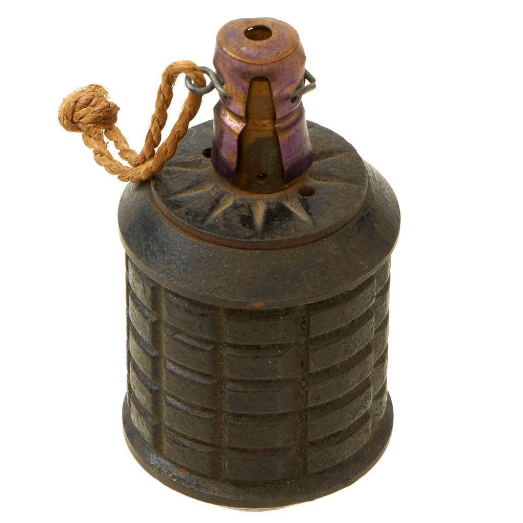 Original Japanese WWII Type 97 Inert Fragmentation Hand Grenade with Fuse - Fine Condition Original Items