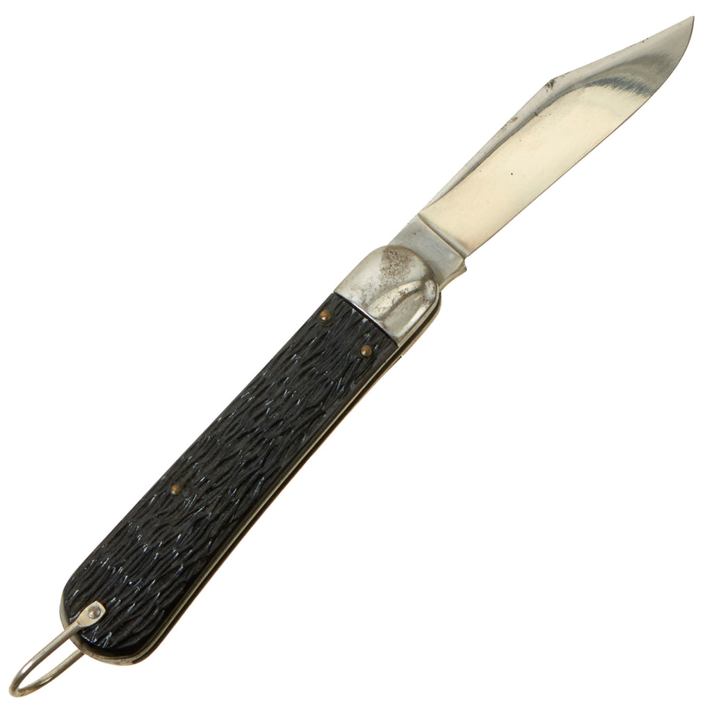 Original U.S. WWII style Korean War Airborne Schrade Walden NY M2 Pocket Knife with Bail and Original Packaging Original Items