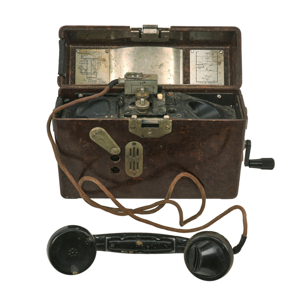 Original German WWII Wehrmacht Model FF33 Field Telephone by Süddeutsche Apparate-Fabrik Dated 1936 - Feldfernsprecher 33 Original Items