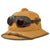 Original German WWII 1942 Dated First Model DAK Afrikakorps Sun Helmet by ORL with Ultrasin Goggles - size 55 Original Items