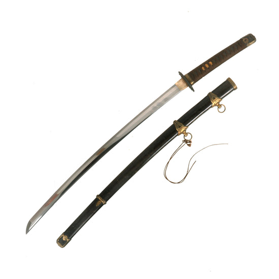 Original WWII Japanese Navy Officer P1937 Kai-Gunto Katana Sword by Tenshozan with Sharkskin Scabbard - Matched Number 462 Original Items