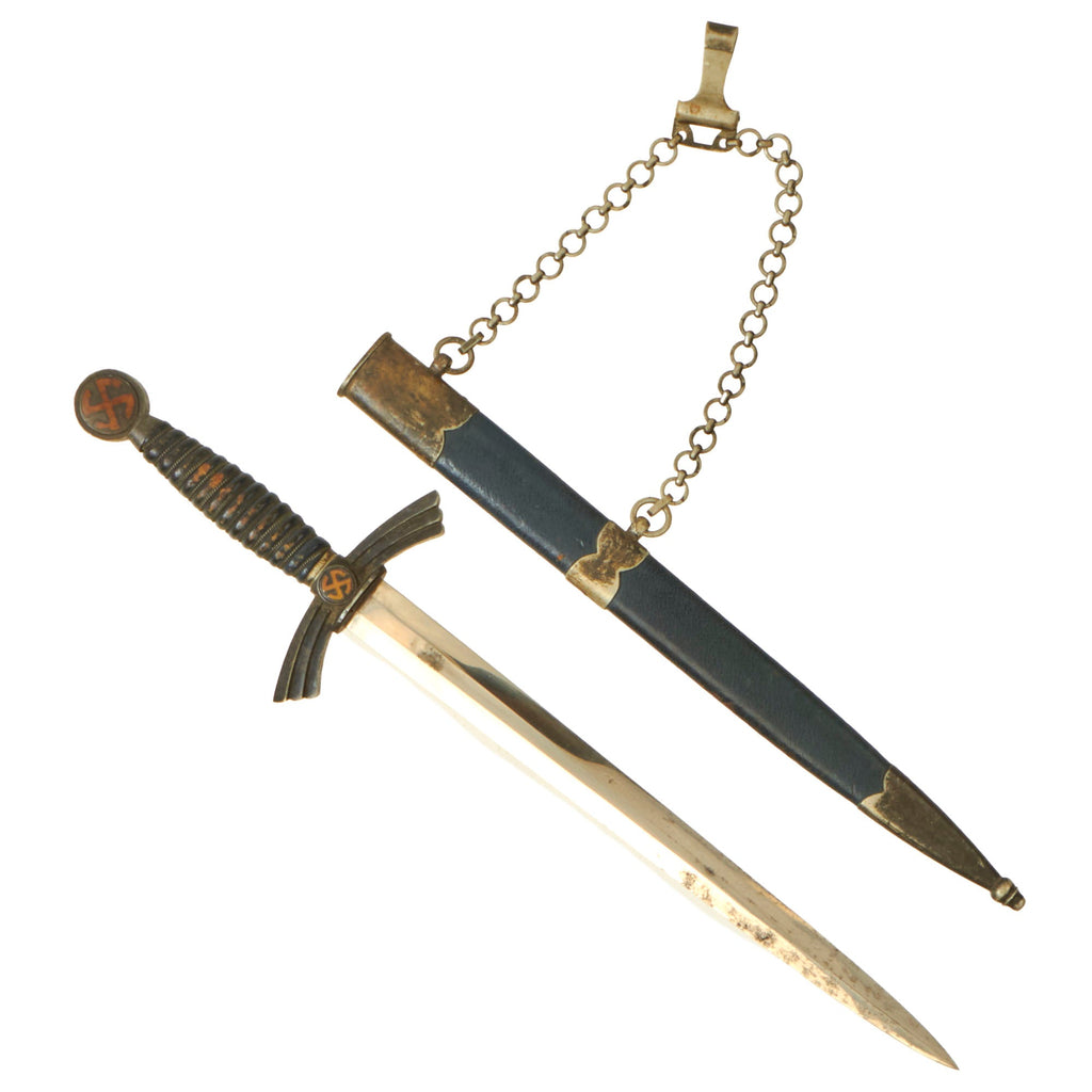 Original German WWII Early 1st Model Luftwaffe Dagger by SMF with Scabbard & Belt Hanger Original Items