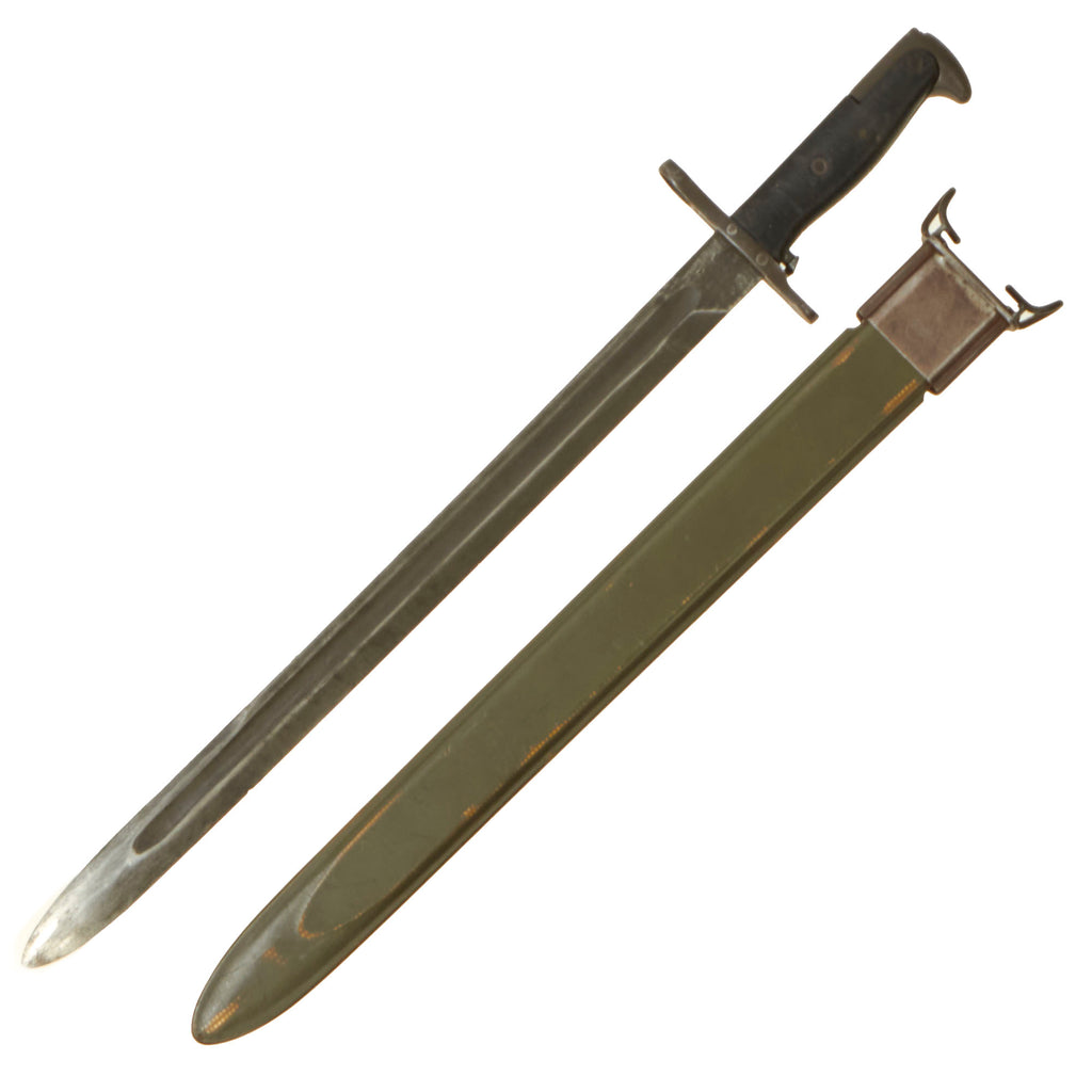 Original U.S. WWII M1942 Garand 16" Bayonet by Union Fork & Hoe with M3 Scabbard - dated 1942 Original Items