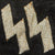 Original German WWII SS Flatwire Embroidered EM/NCO Double Sig Rune Collar Tab - Schutzstaffel Original Items