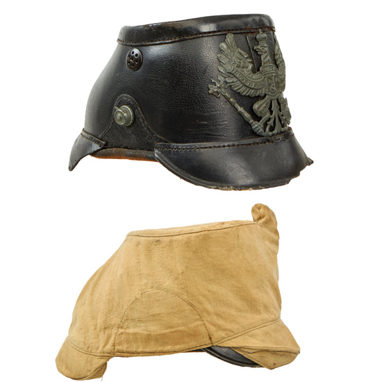 Original Imperial German WWI Prussian M1915 Jäger Enlisted Shako With Cover Original Items