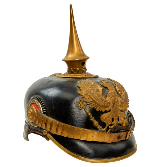 Original Imperial German WWI Prussian Infantry Officer Model 1897 Pickelhaube Spiked Helmet Original Items